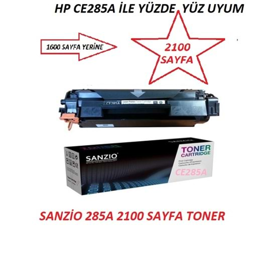 SANZIO 285A TONER 2100 SAYFA - ce285a toner muadil toner