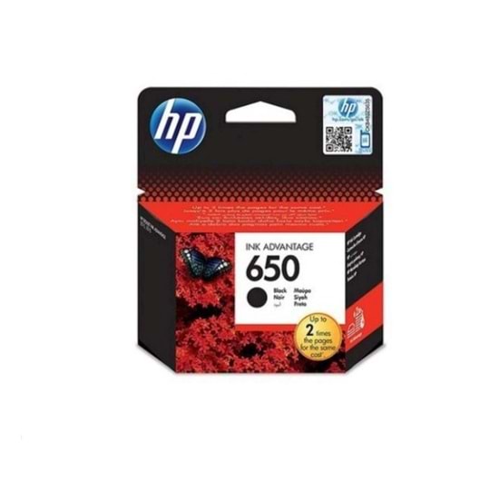 HP 650 Siyah kartuş ORJİNAL KARTUŞ (CZ101A)