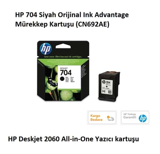HP 704 SİYAH ORJİNAL KARTUŞ (CN692A)