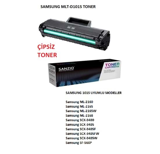 Samsung Mlt-D101S Chipsiz 1500 Sayfa Toner